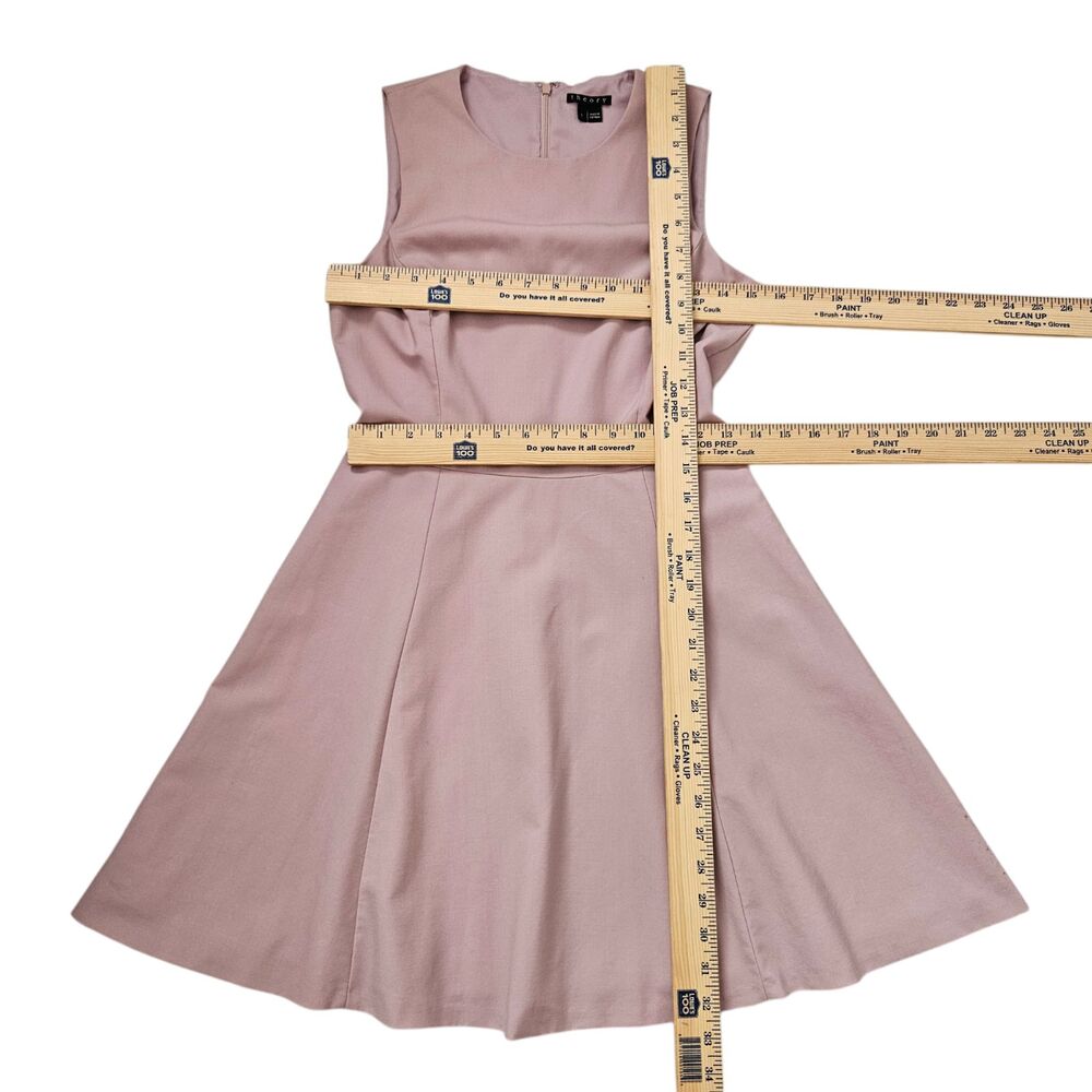 Theory Tillora Mini Dress Womens 2 Pale Pink Virgin Wool Sleeveless Matte - Picture 7 of 9